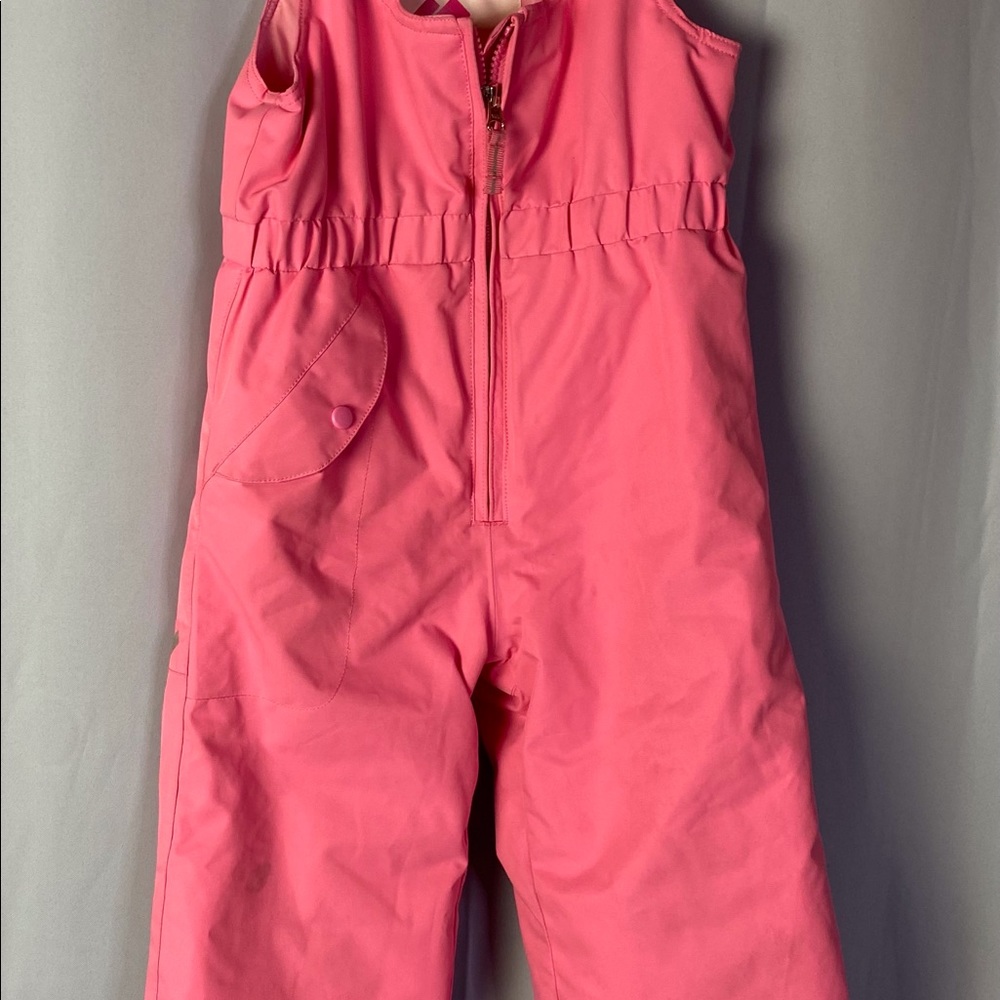 Girls pink bib ski pants